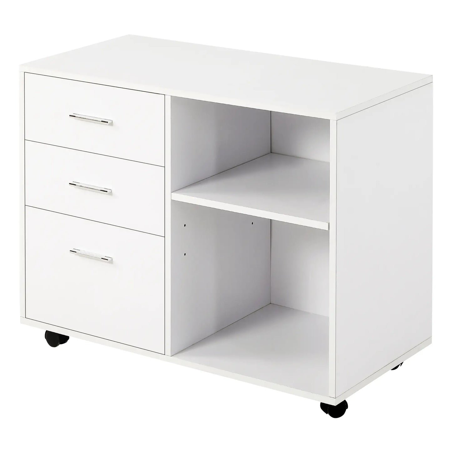 Modern 3 Drawer Lateral Filing Cabinet, Letter A4 Size, White Office Cabinets & Cupboards at Gallery Canada