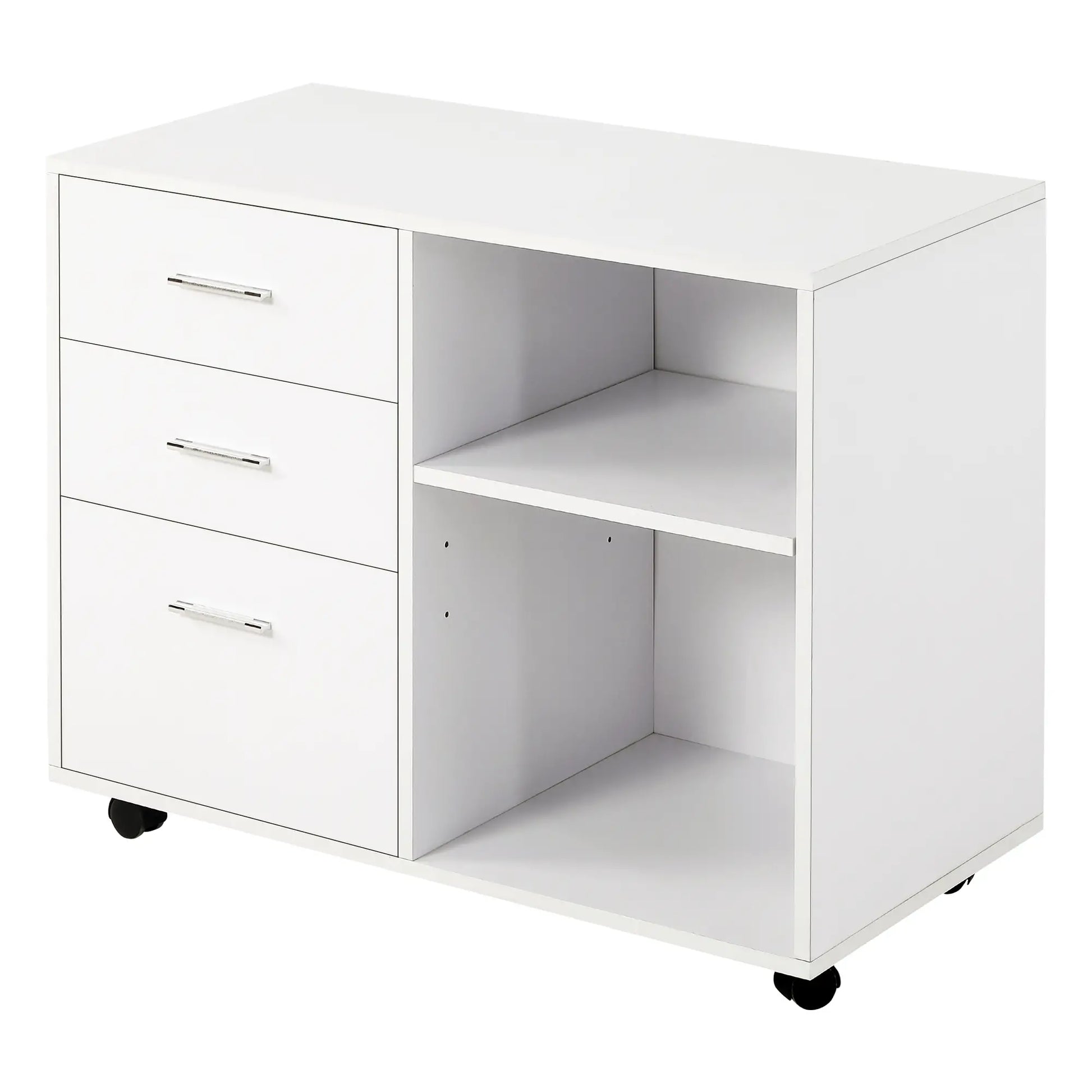 Modern 3 Drawer Lateral Filing Cabinet, Letter A4 Size, White Office Cabinets & Cupboards at Gallery Canada