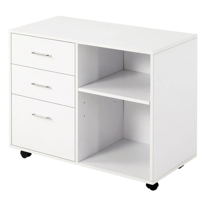 Modern 3 Drawer Lateral Filing Cabinet, Letter A4 Size, White Office Cabinets & Cupboards at Gallery Canada