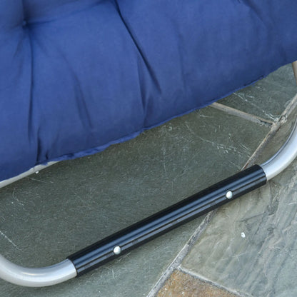 Reclining Zero Gravity Chair, Adjustable Backrest, Folding Garden Lounger, Dark Blue Lounger Chairs at Gallery Canada