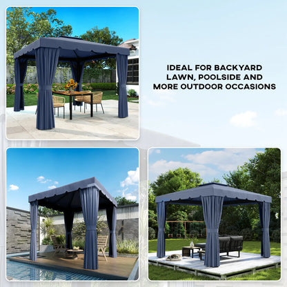 10' X 10' Outdoor Patio Gazebo, Dark Blue