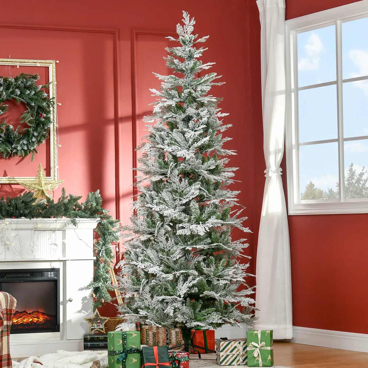 7.5 Feet Artificial Christmas Tree, 880 Cypress Branches, Green Pencil Christmas Trees at Gallery Canada