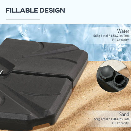 4 Piece Cantilever Umbrella Base, 123 lb Water or 158 lb Sand, Black Umbrella Bases at Gallery Canada