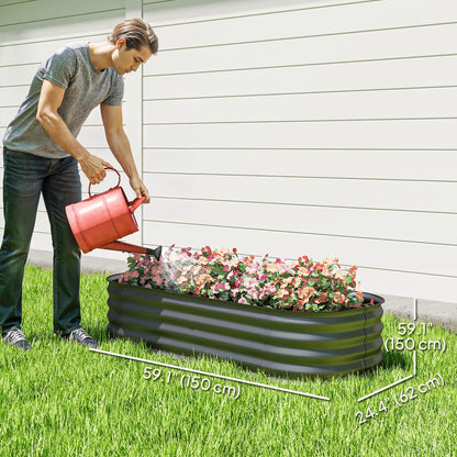4.9 x 2 x 1ft Galvanized Raised Garden Bed, Metal Planter Box, Dark Grey Raised Garden Beds at Gallery Canada