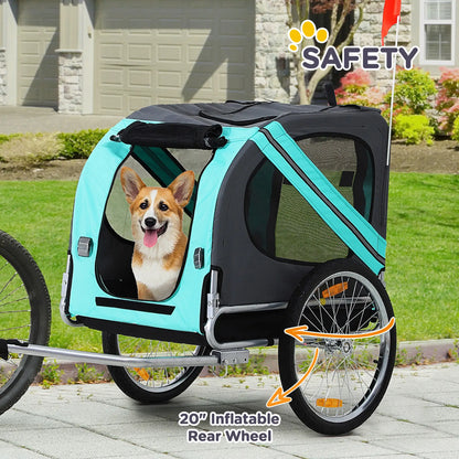 Dog Bike Trailer, Pet Cart, Foldable, Bicycle Wagon, Green Dog Bike Trailers & Strollers at Gallery Canada