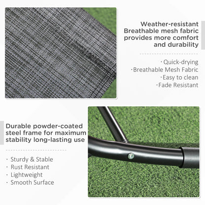 Outdoor Rocking Chair, Zero Gravity Rocker with Mesh Seat, Padded Pillow, Grey Outdoor Rocking Chairs at Gallery Canada