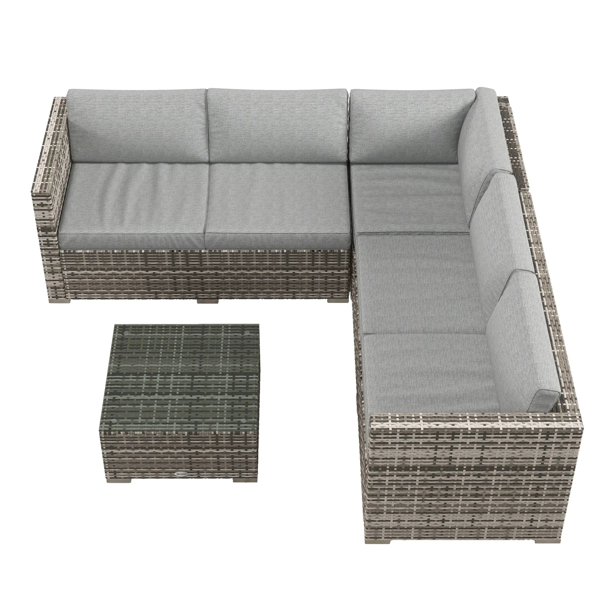 4 Piece Rattan Wicker Outdoor Conversation Set, Grey Patio Furniture Sets Mixed Grey at Gallery Canada
