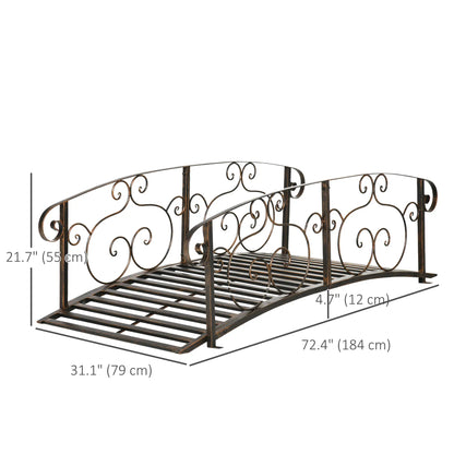 6FT Steel Garden Bridge, Decorative Arc Landscaping Bridge, Brown Garden Bridges at Gallery Canada