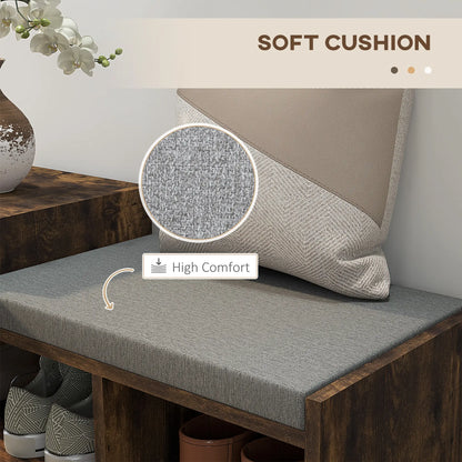 Upholstered Shoe Storage Bench, Seat, Drawer, 3 Shelves, Brown Shoe Storage Cabinets & Racks at Gallery Canada