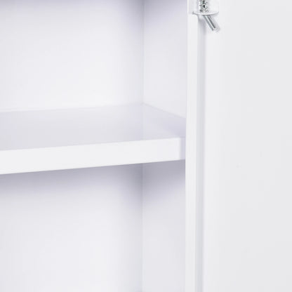 Lockable Medicine Cabinet, 3 Tier Steel Wall Box, 2 Keys, Shelves, White Mirror Medicine Cabinets at Gallery Canada