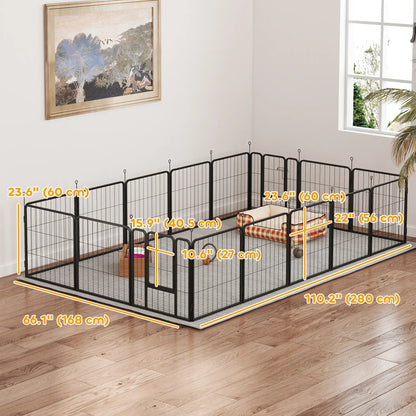 16 Panels Dog Playpen with Straps, Portable &; DIY, for Small Dogs, for Yard, RV, Camping, Garden, 24" Height Houses, Kennels & Pens at Gallery Canada
