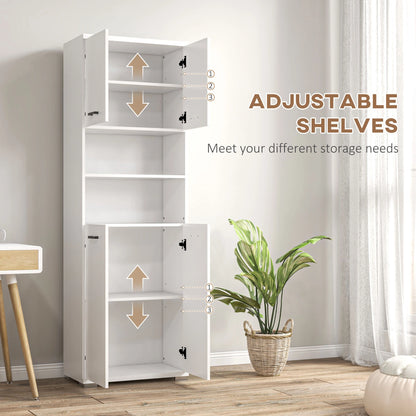 Freestanding Bathroom Cabinet, Open Shelves, 23.6"x13.2"x72", White Bathroom Cabinets at Gallery Canada