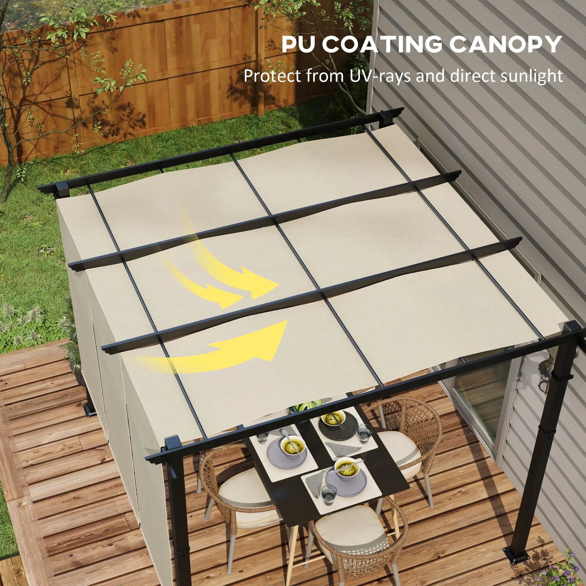 10' x 10' Metal Pergola, Retractable Canopy, Garden, Patio, Backyard Pergolas at Gallery Canada