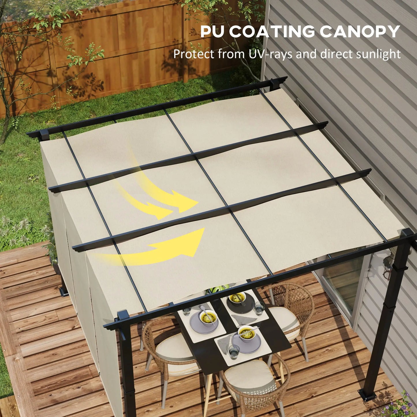 10' x 10' Metal Pergola, Retractable Canopy, Garden, Patio, Backyard Pergolas at Gallery Canada
