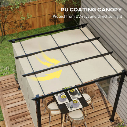 10' x 10' Metal Pergola, Retractable Canopy, Garden, Patio, Backyard Pergolas at Gallery Canada
