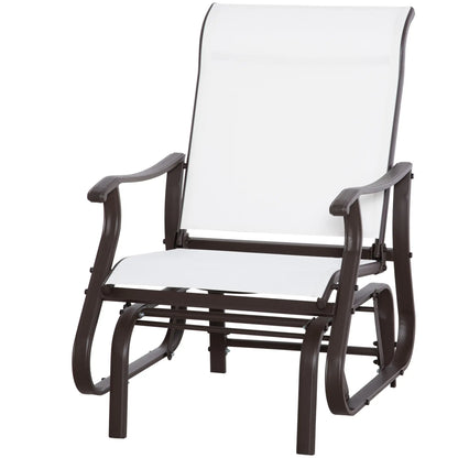 Outdoor Glider Chair, Steel Frame, Mesh Fabric, Cream White Outdoor Gliders Brown, Cream White at Gallery Canada