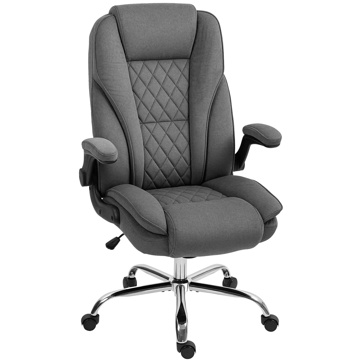 Executive Office Chair, Flip-Up Armrest, Diamond Fabric, Dark Grey Executive & Manager Chairs at Gallery Canada