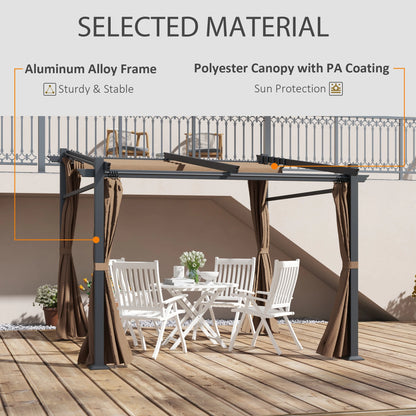Metal Pergola, Sliding Roof Canopy, Retractable, 10' x 10', Coffee Pergolas at Gallery Canada