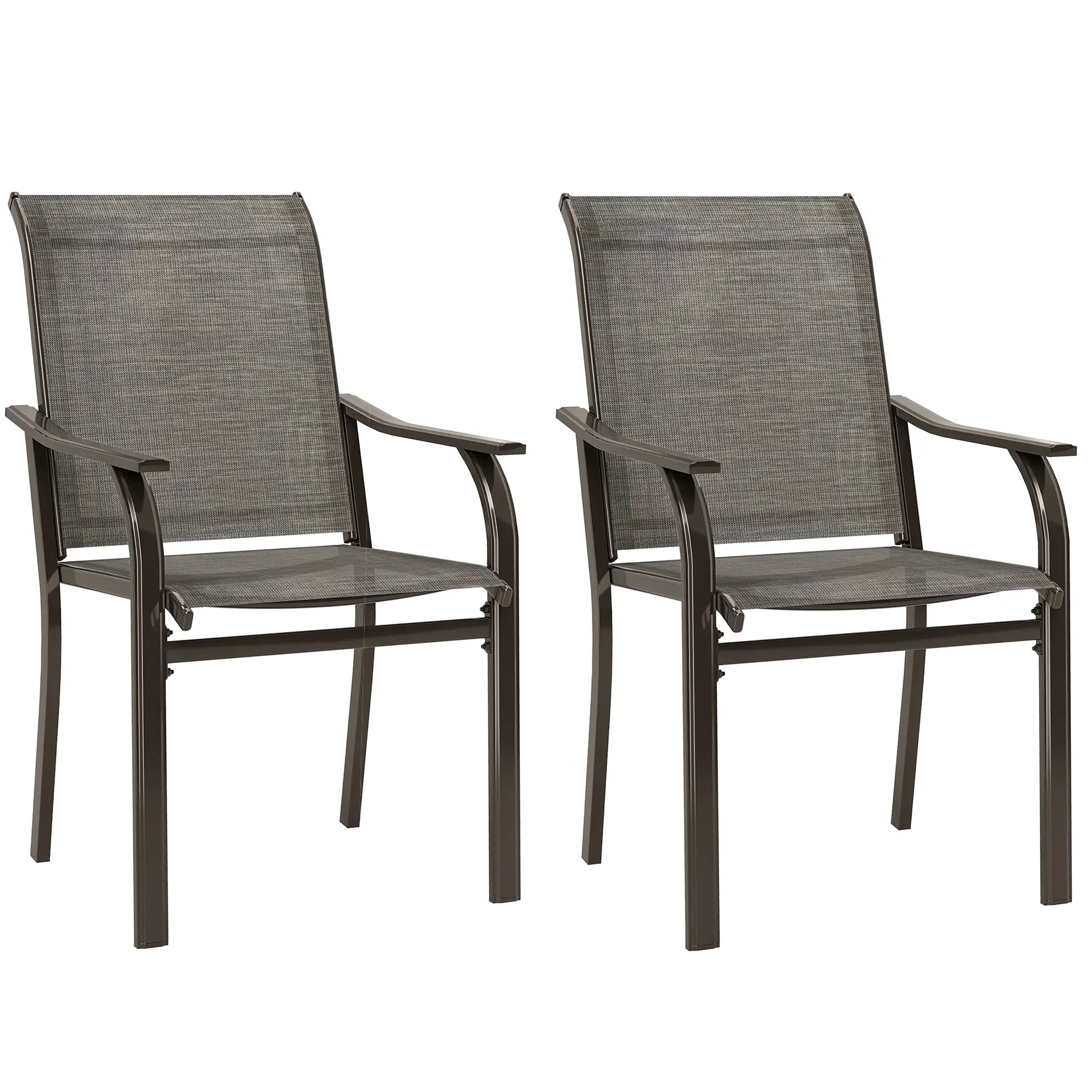 Patio Chairs Set of 2, High Backrest, for Backyard, Garden, Brown Bistro Sets at Gallery Canada