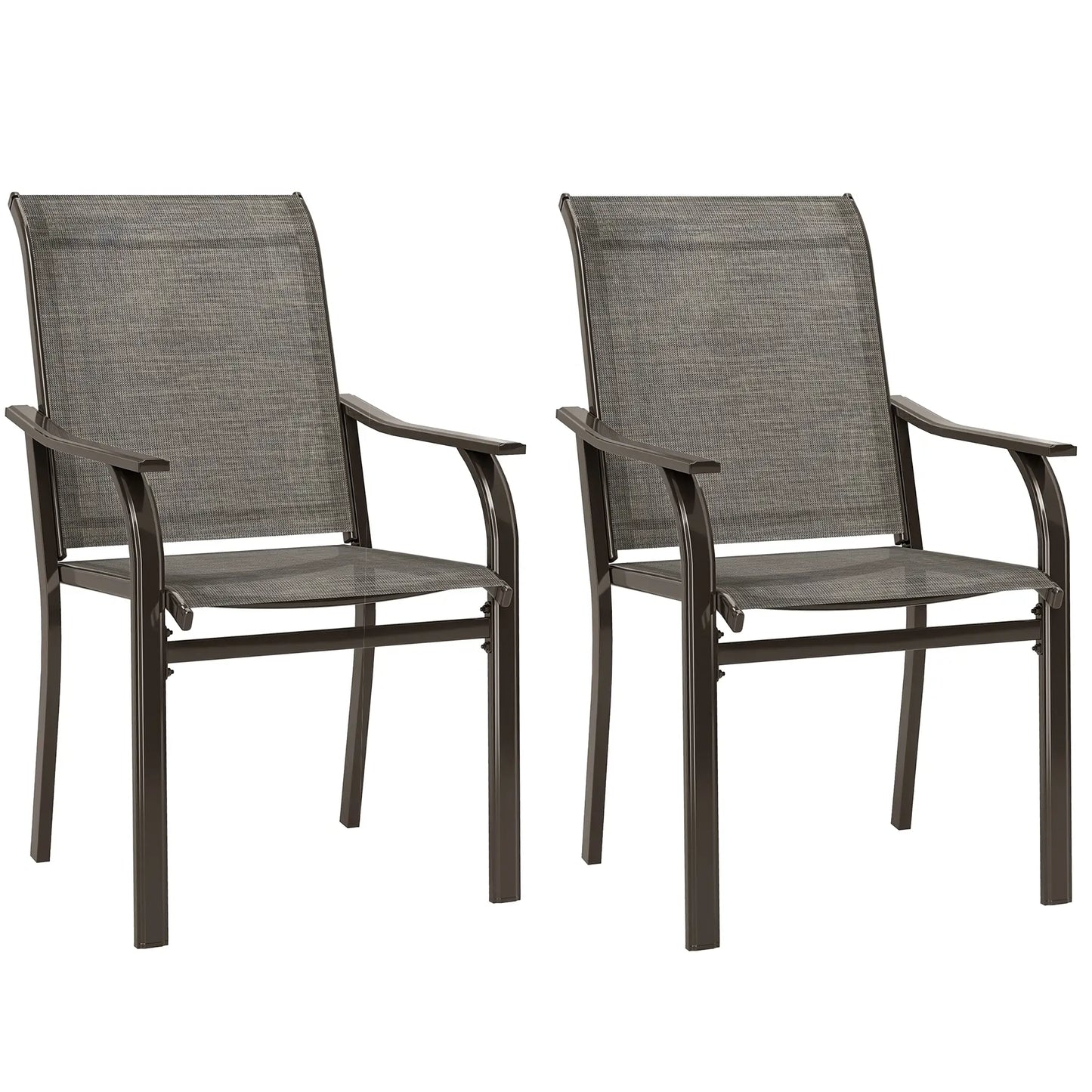 Patio Chairs Set of 2, High Backrest, for Backyard, Garden, Brown Bistro Sets at Gallery Canada