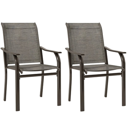 Patio Chairs Set of 2, High Backrest, for Backyard, Garden, Brown Bistro Sets at Gallery Canada