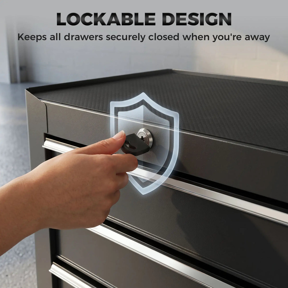 5-Drawer Rolling Tool Cabinet, Lockable Tool Chest, Black Tool Organizers at Gallery Canada
