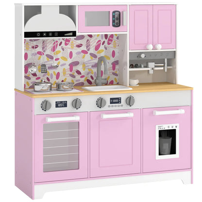 Cuisine de jeu pour enfants avec machine à café, machine à glaçons, rangement, bleue
