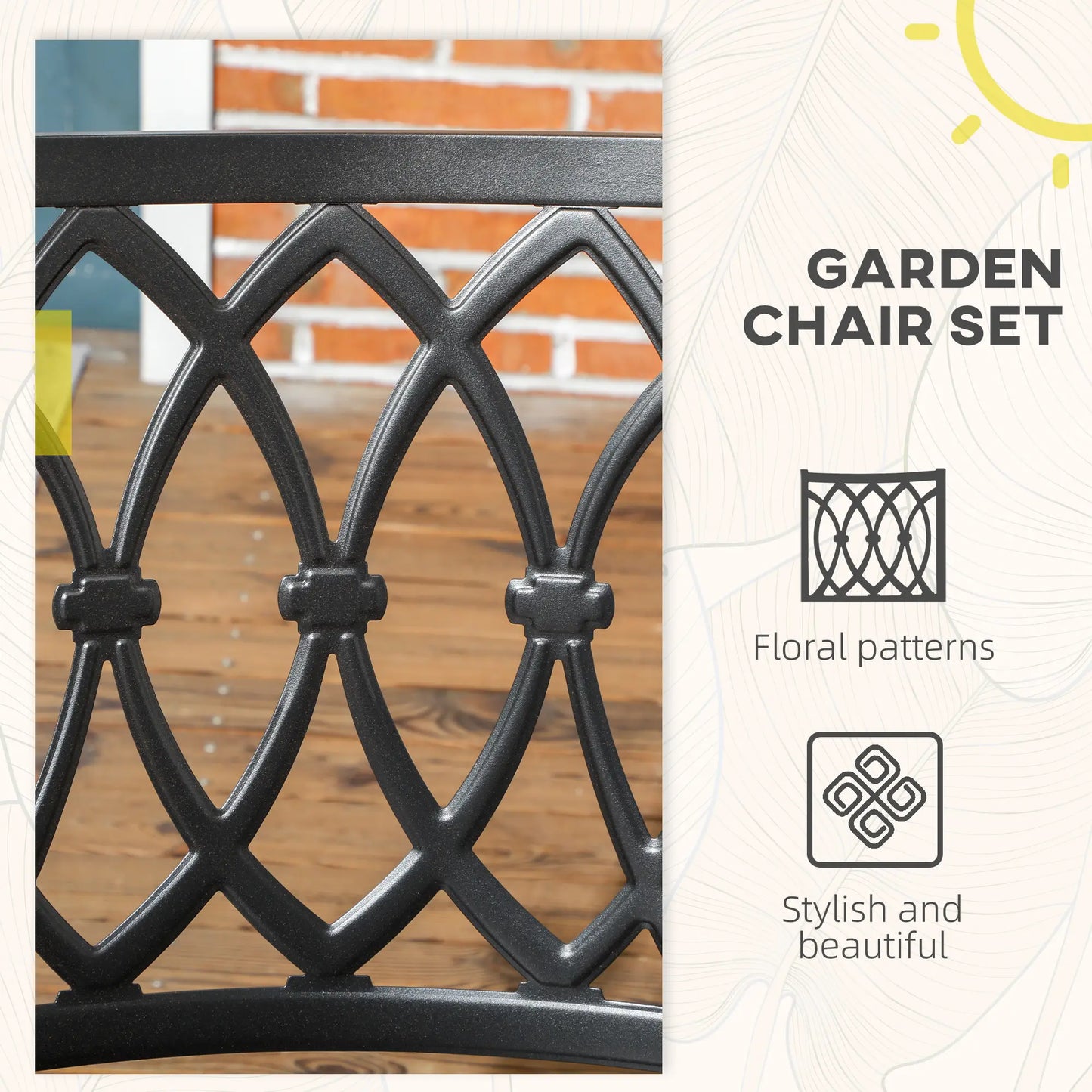 2 PCs Dining Chairs, Outdoor Armchairs, Stackable, Black Patio Chairs at Gallery Canada