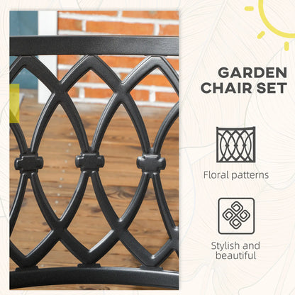 2 PCs Dining Chairs, Outdoor Armchairs, Stackable, Black Patio Chairs at Gallery Canada