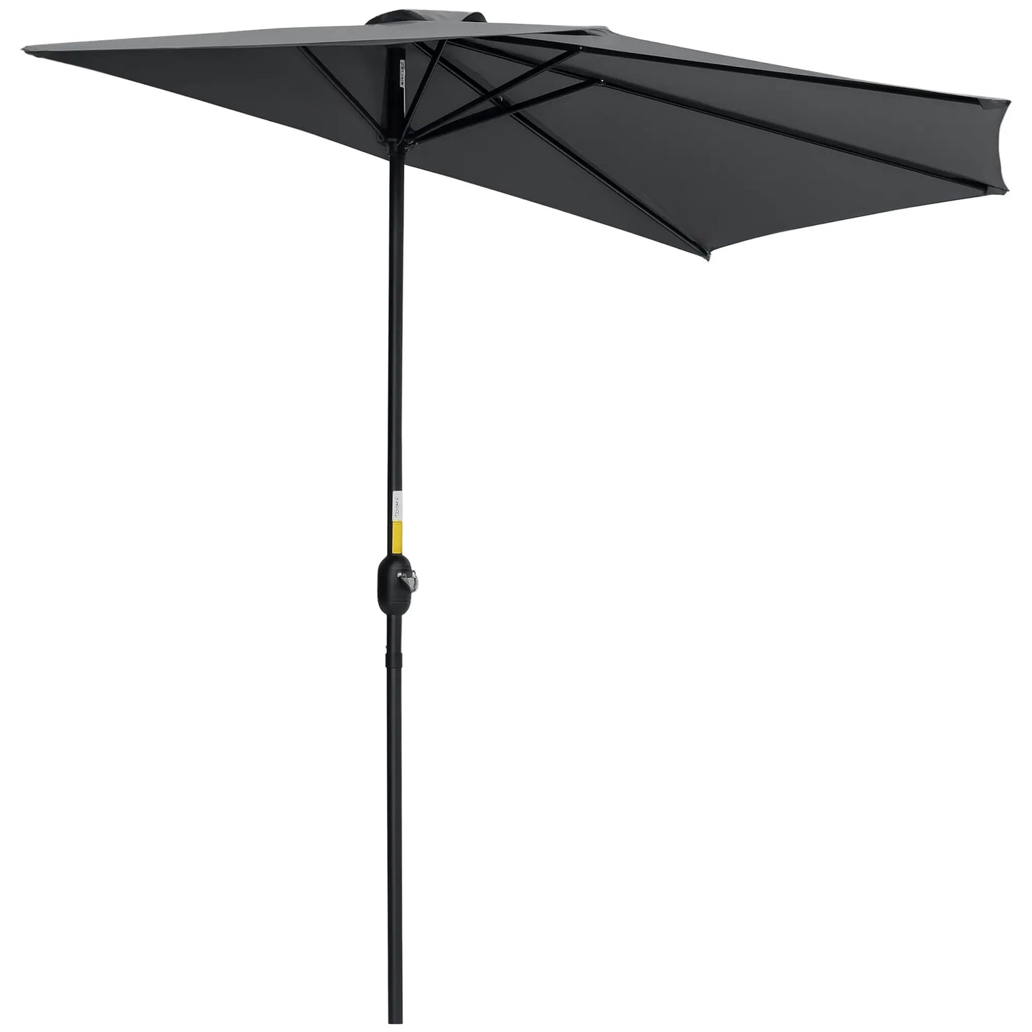 9.8ft Half Umbrella, Semi Round Patio Parasol, Crank Handle, Top Vent, Grey Sun Umbrellas at Gallery Canada