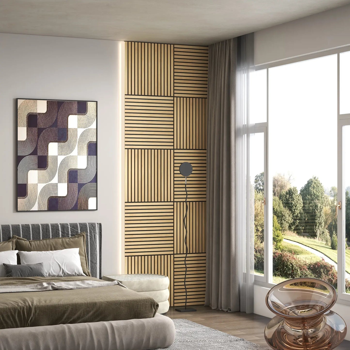 24x24 Wood Panels, 4 Pack Acoustic Panels, Sound Absorbing, Oak Home Accessories at Gallery Canada