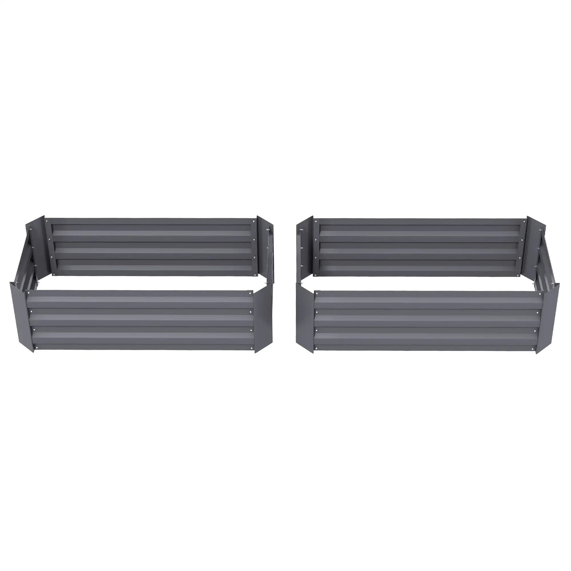 Steel Raised Garden Bed Set, Elevated Planter Box, 39"x20"x12", Dark Grey