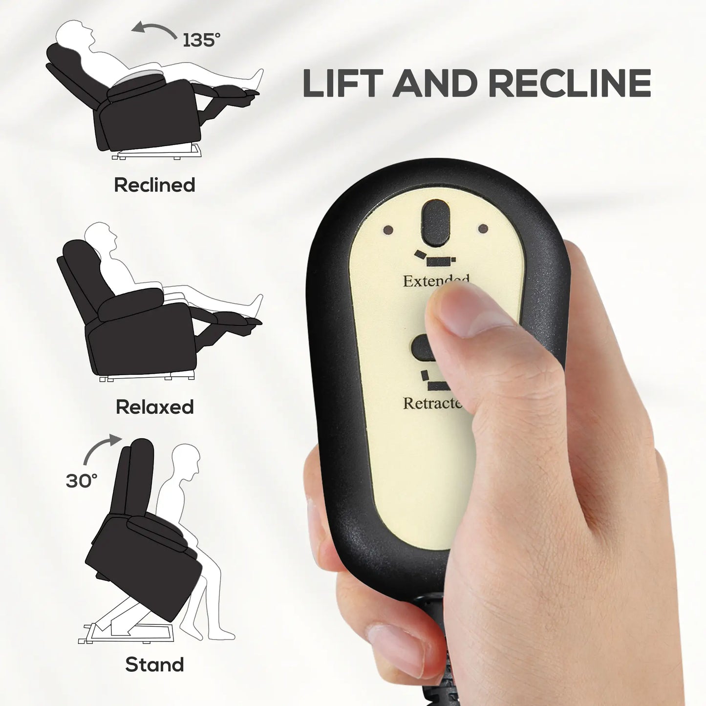 Power Lift Chair Recliner, Remote Control, Side Pockets, Black Sofas & Reclining Chairs at Gallery Canada