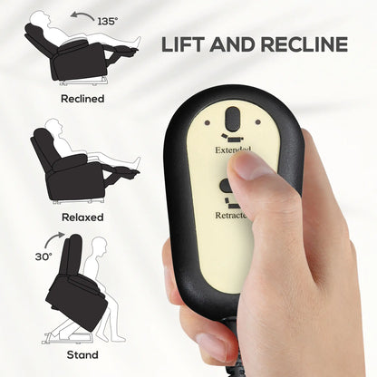 Power Lift Chair Recliner, Remote Control, Side Pockets, Black Sofas & Reclining Chairs at Gallery Canada