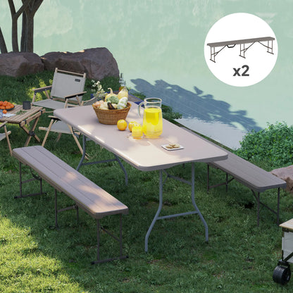 6 ft Plastic Bench Seat, Foldable, Portable, Distressed Brown, Brown Garden Accessories at Gallery Canada