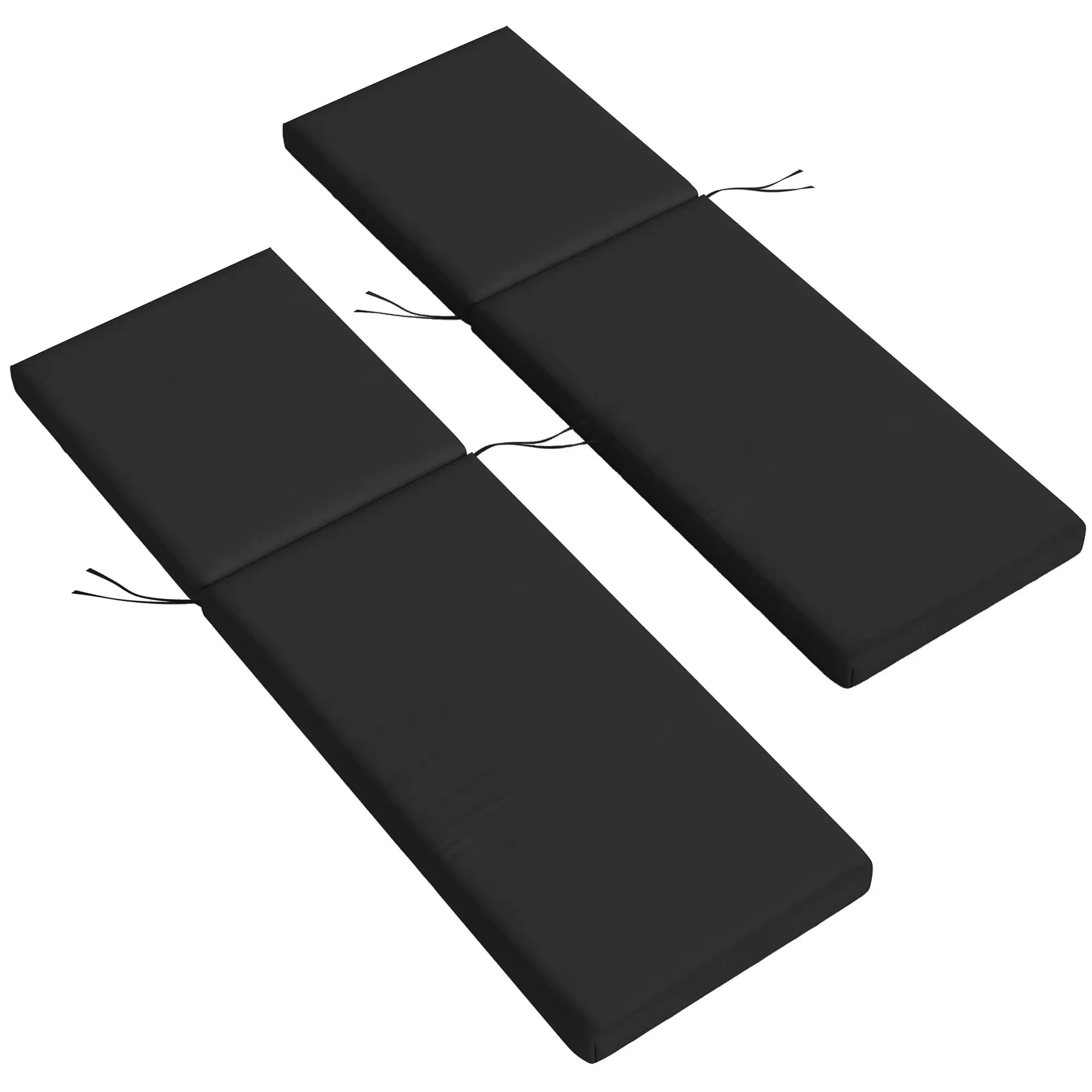 2-Piece Patio Chair Cushions, With Ties, Indoor Outdoor, Black Patio Chair Cushions at Gallery Canada