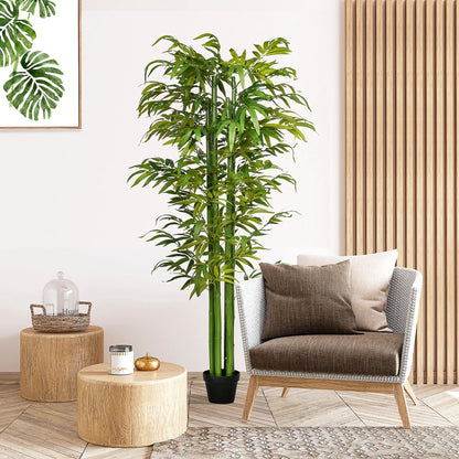 6 FT Artificial Bamboo Tree in Pot, Home Office Decor, Green Artificial Trees at Gallery Canada