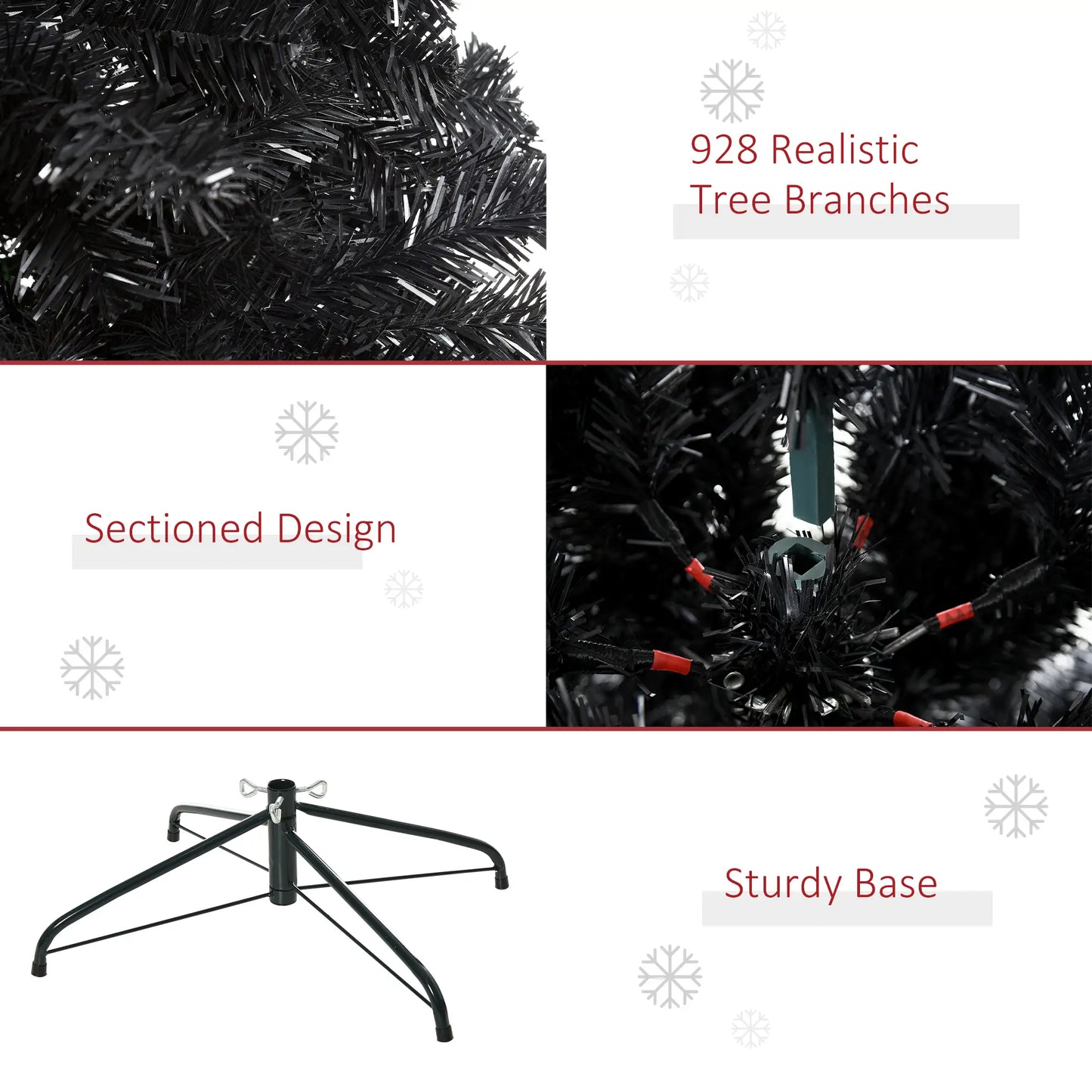 6ft Artificial Christmas Tree, Unlit Douglas Fir, Realistic Branch Tips, Black Artificial Christmas Trees at Gallery Canada