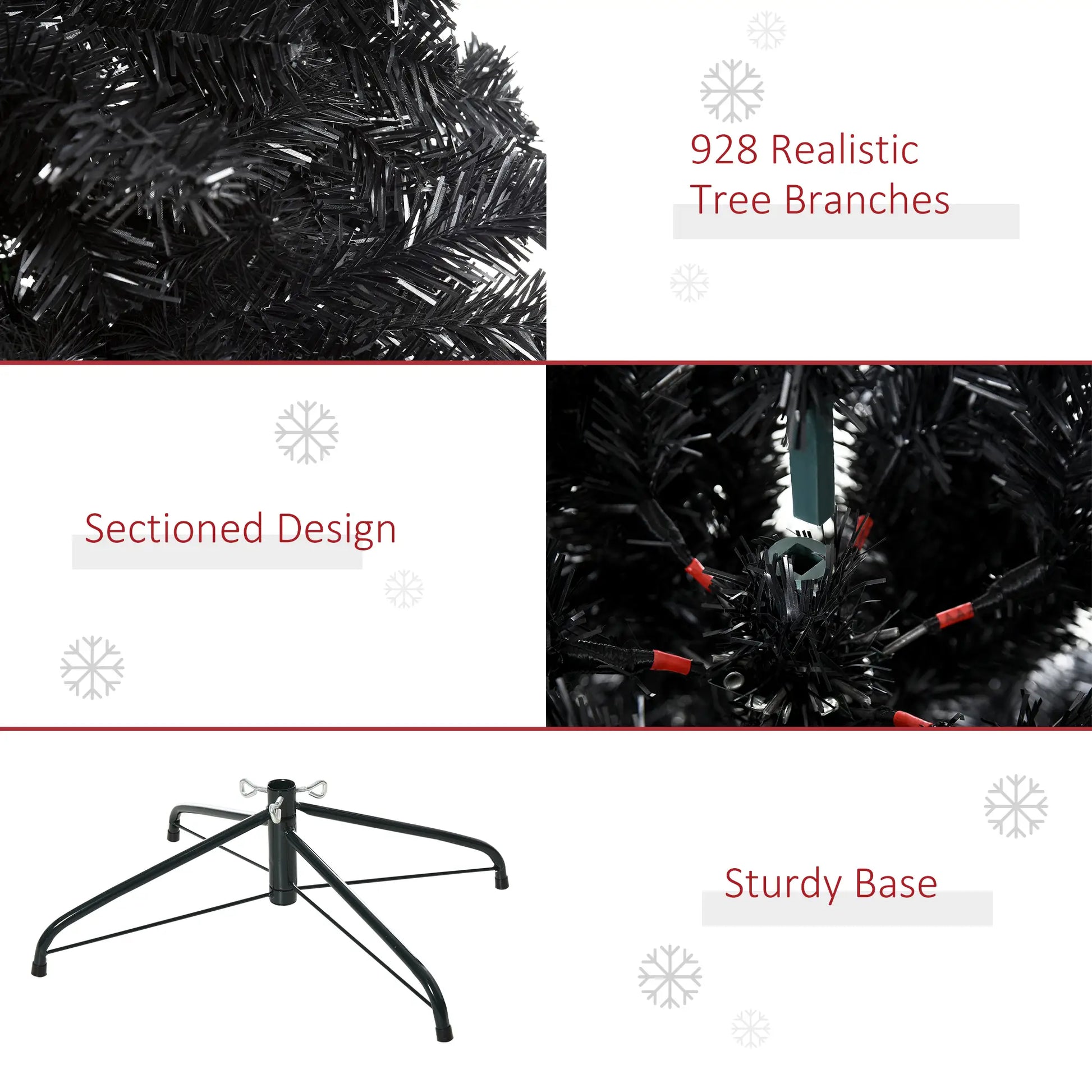 6ft Artificial Christmas Tree, Unlit Douglas Fir, Realistic Branch Tips, Black Artificial Christmas Trees at Gallery Canada