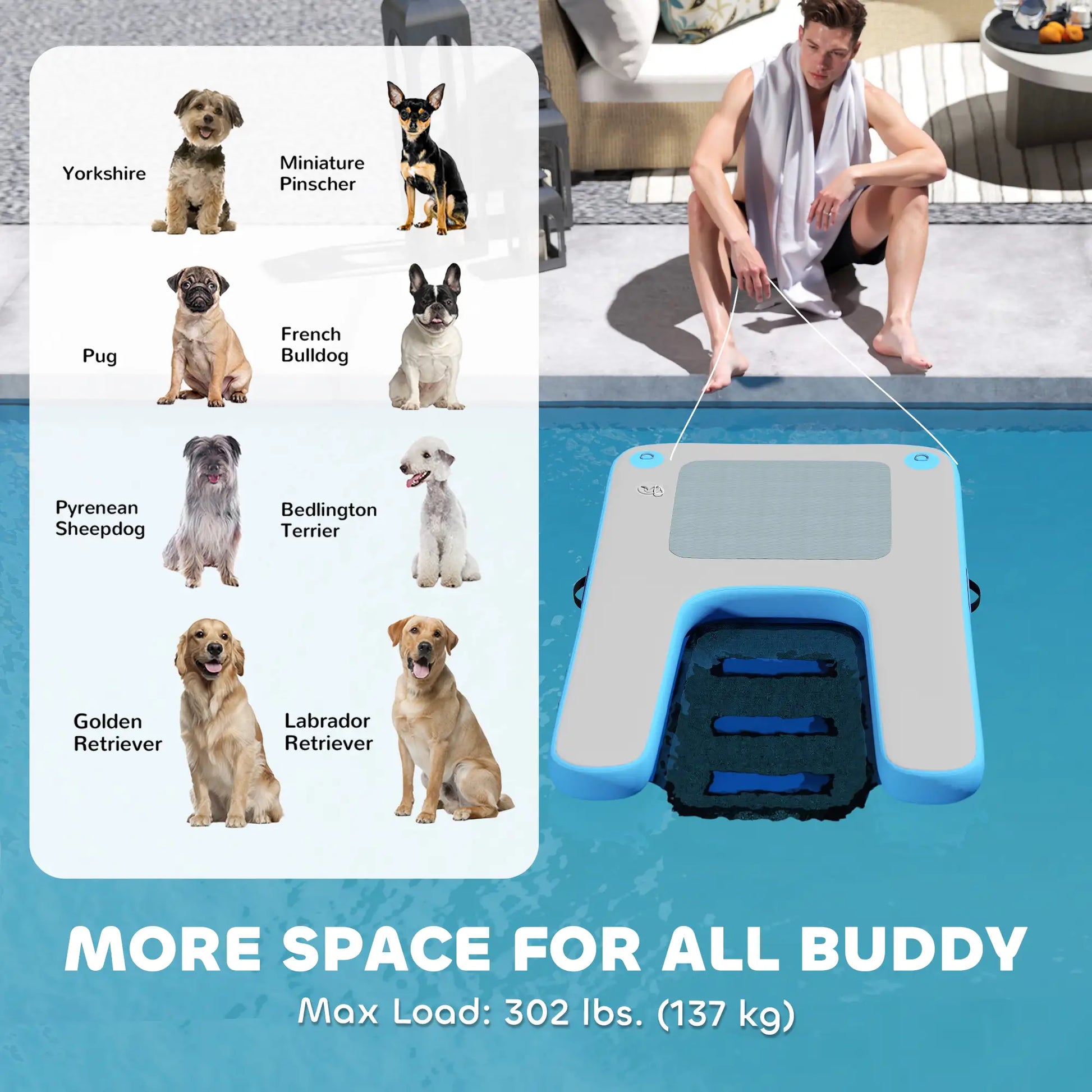 Floating Pet Boat Ramp, Up to 300 lbs, for Pool, Lake, Dock Dog Stairs at Gallery Canada