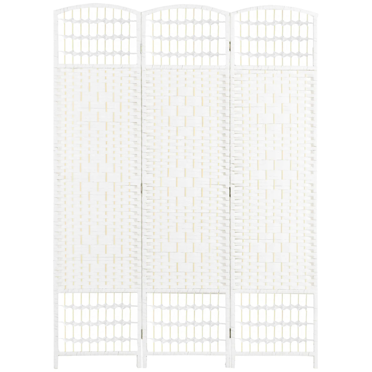 3 Panel Folding Room Divider, Portable Privacy Screen, White Room Dividers White at Gallery Canada