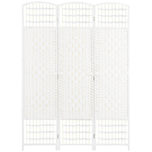 3 Panel Folding Room Divider, Portable Privacy Screen, White