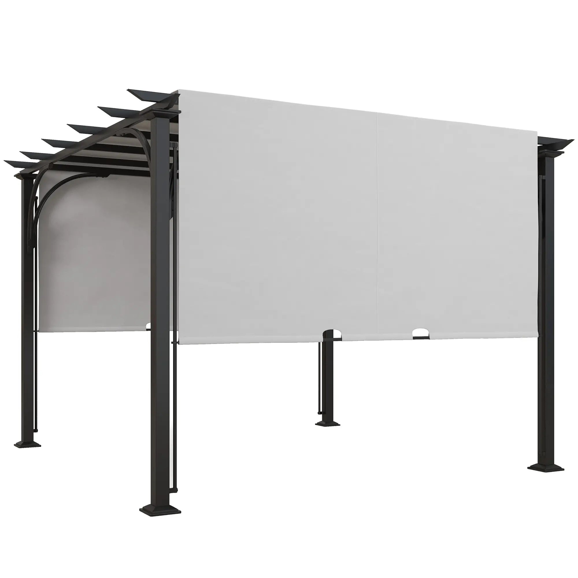 10' x 10' Outdoor Pergola, Steel Frame, White Pergolas White, Black at Gallery Canada