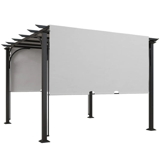10' x 10' Outdoor Pergola, Steel Frame, White Pergolas White, Black at Gallery Canada