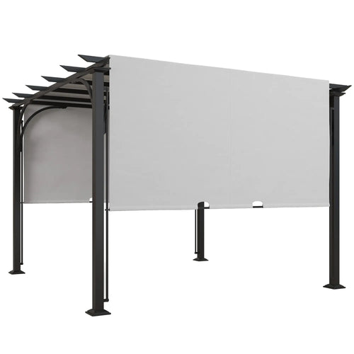 10' x 10' Outdoor Pergola, Steel Frame, White