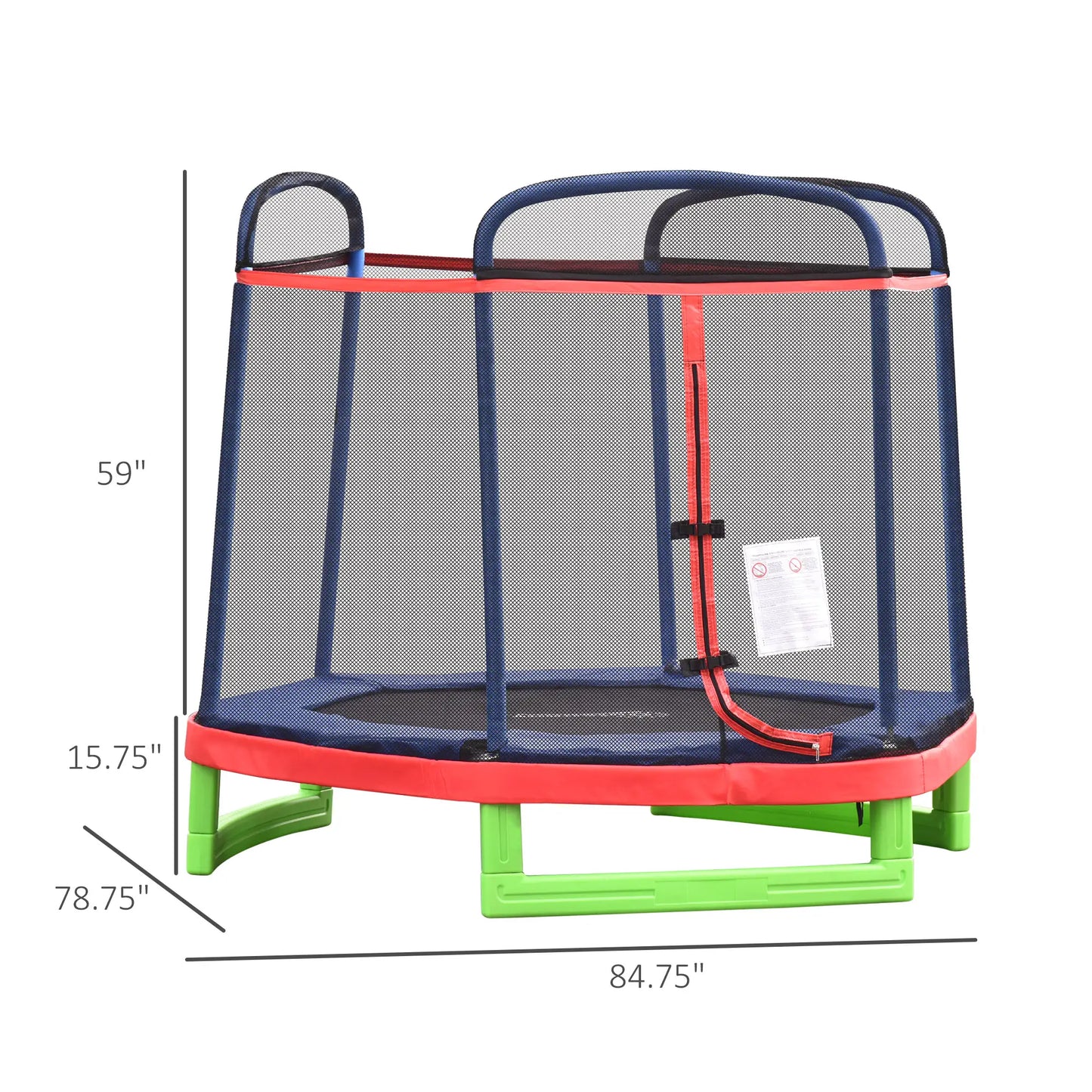 84.75 Inch Kids Trampoline with Safety Net, Red Trampolines at Gallery Canada