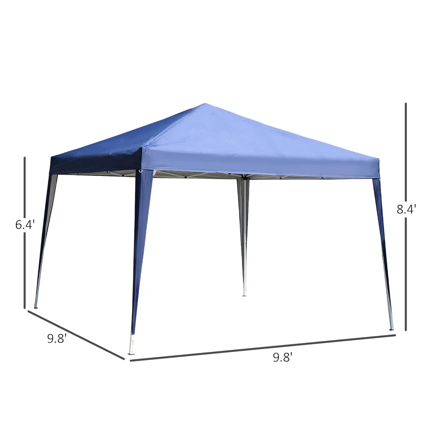 10 x 10ft Folding Pop Up Tent, Outdoor Gazebo Canopy, Blue Pop Up Canopies at Gallery Canada