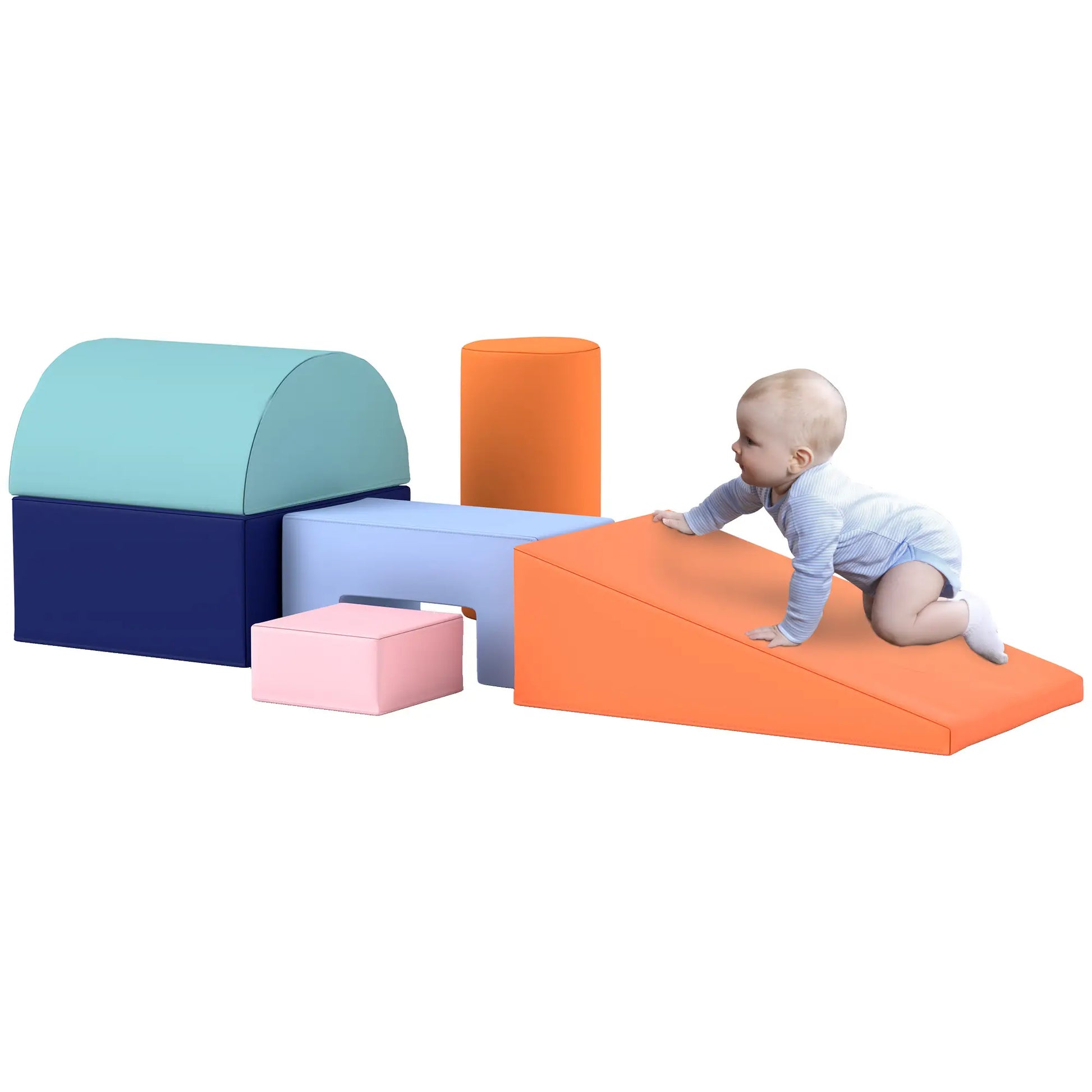 6 Piece Soft Play Equipment, 6-72 Months, Blue, Orange Baby Gym & Playmats at Gallery Canada