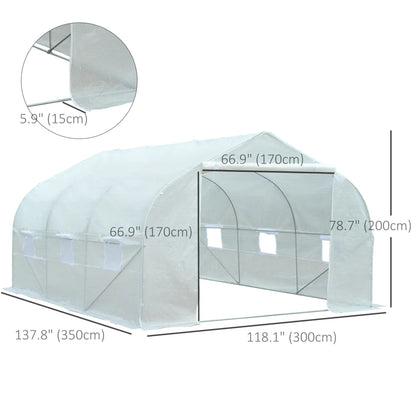 11.5'x9.8'x6.6' Portable Walk-In Greenhouse, White Tunnel Greenhouses at Gallery Canada