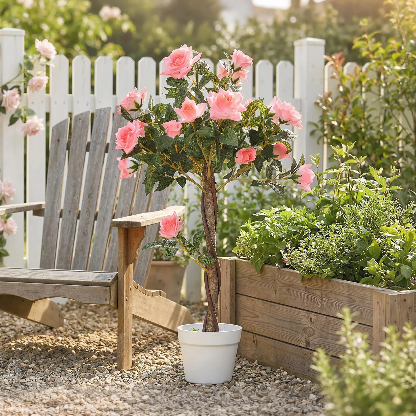 3FT Pink Rose Artificial Plant in Pot, Fake Plant for Home Decor, Pink Artificial Trees at Gallery Canada